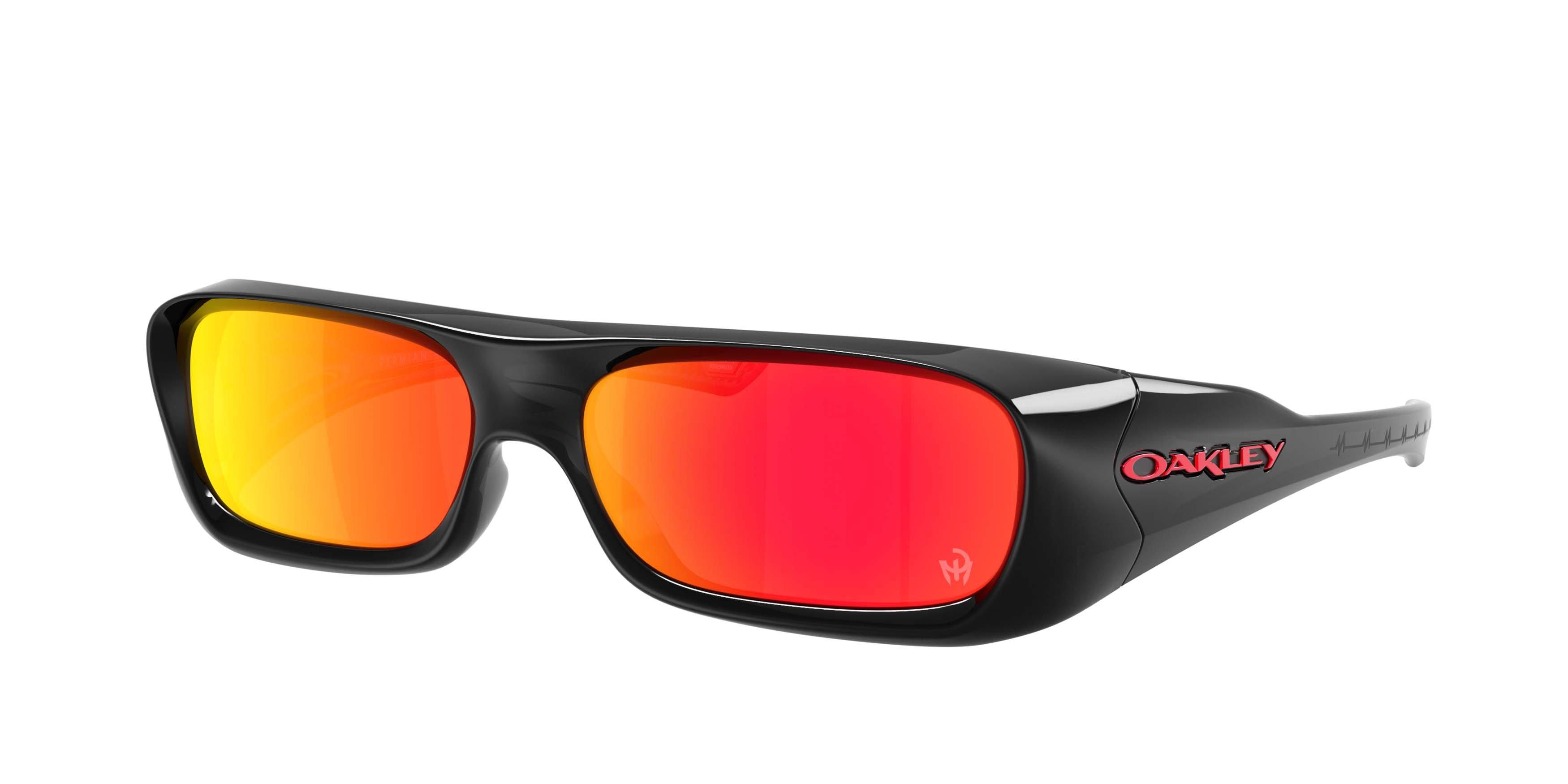 Oakley Players Collection Permian Prizm Black Sunglasses - Black Ink - BLACK/RED